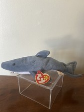 Ty Beanie Baby Crunch Shark Plush Retired 1998 Stuffed Animal MWMT Beanie Babies