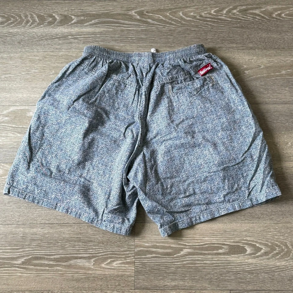 Pantalones Cortos Vintage Mossimo Algodón Cordón Medianos Geométricos Azul Surf Hechos en EE. UU. Foto 2 de 4
