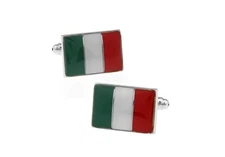 Italian Flag Italy Red White Green Pair Cufflinks in a Presentation Gift Box ...