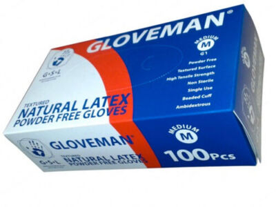 Gloveman Box / Boxen / Kiste mit puderfreien Einweghandschuhen LATEX - 100 3000 (G1)