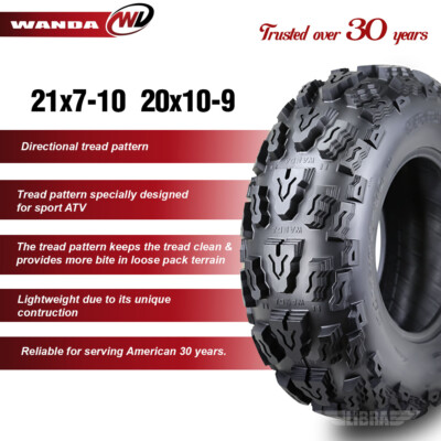 21x7-10 21x7x10 & 20x10-9 Sport ATV Tire Set for Suzuki LTZ400 250