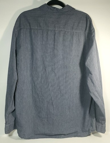 OCEAN CURRENT Long Sleeve Stripe Button Up Shirt | Men's 2XL | Blue - Picture 5 of 8
