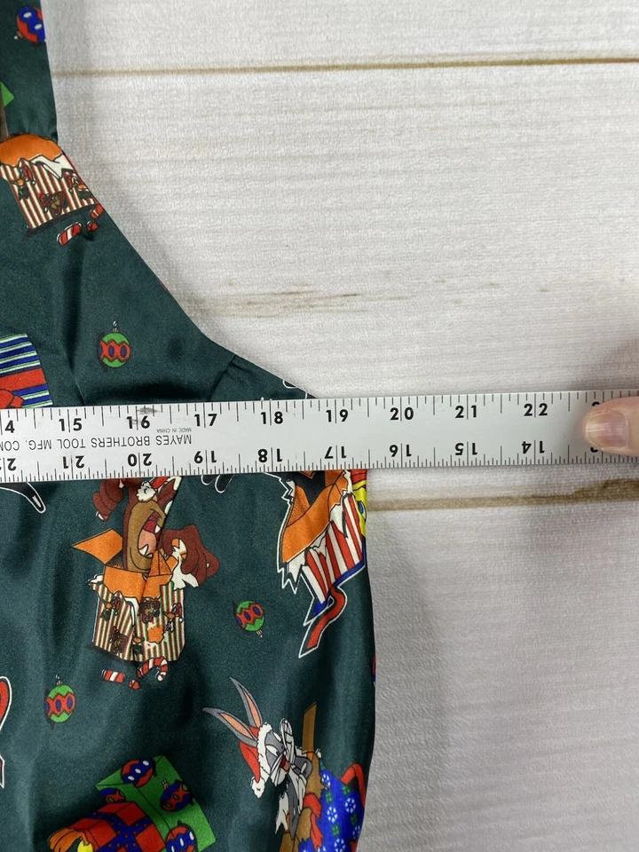 De Colección Looney Tunes Vestido Sin Mangas 1X Satén Chemise Camisón Lencería Navidad Años 90 Foto 3 de 4