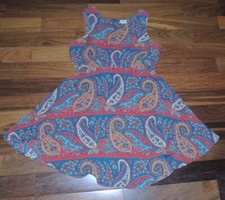 Free People Summer mini Dress ~ Multicolor Paisley Print ~ Size 0 viscose rayon