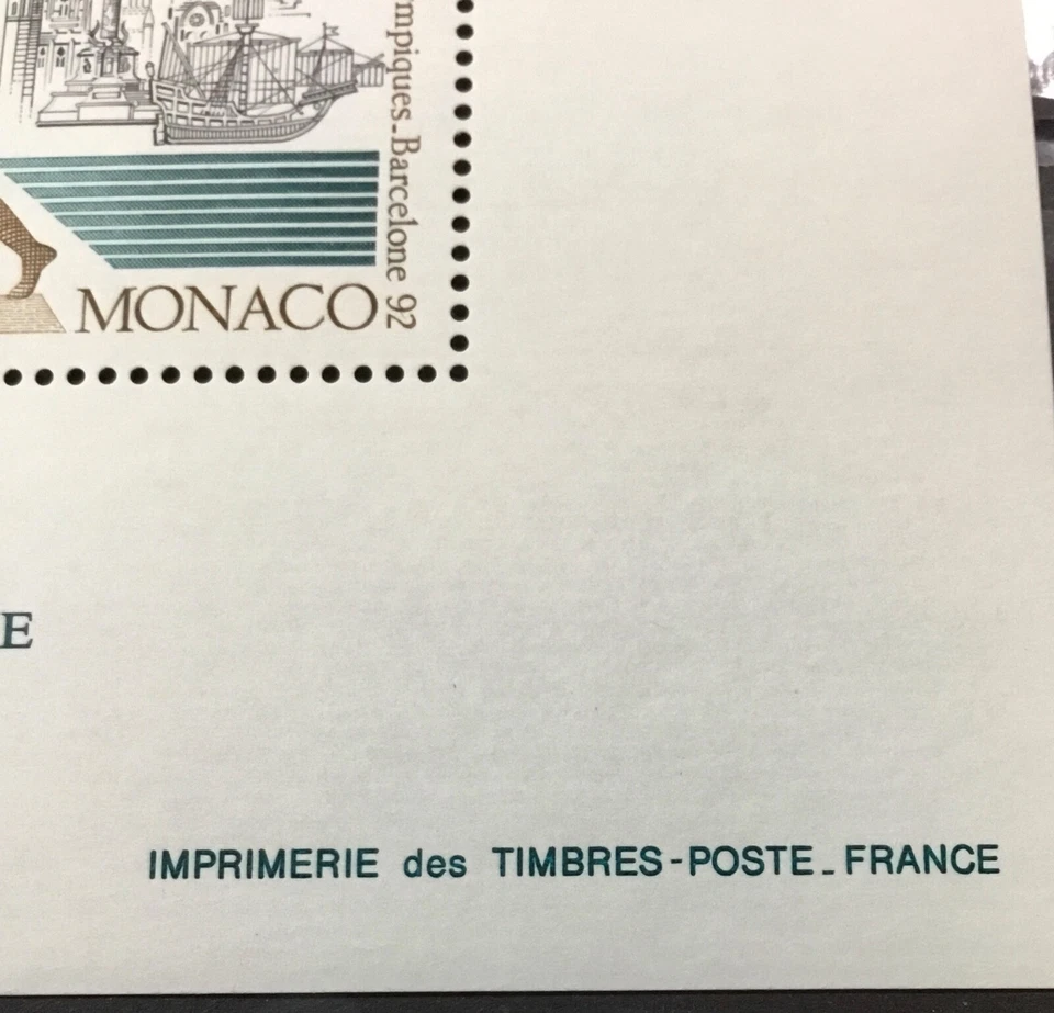 MÓNACO #1759. Juegos Olímpicos 1992. PAR HORIZONTAL COMO S/HOJA. (YVERT CV $100+) MNH Foto 4 de 4