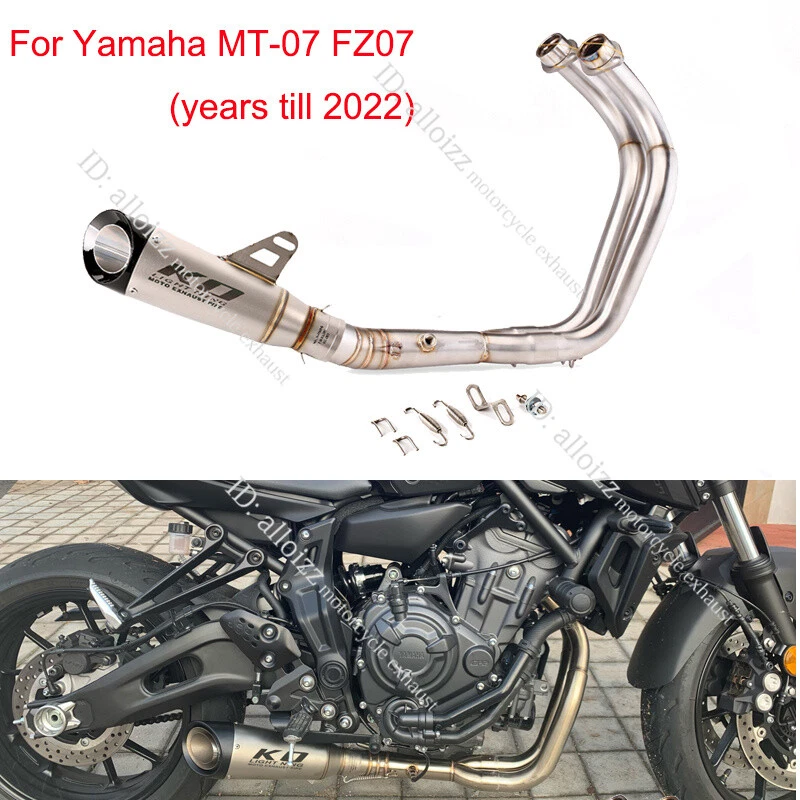 For Yamaha MT 07 FZ07 R7 Motorcycle Exhaust Tip Muffler Pipe Front Mid Link Pipe