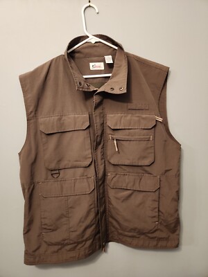 World Wide Sportsman Lined Fishing Vest Men's L w/ Cargo Zipper Pockets