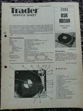 BSR BDS80 Record player Service manual