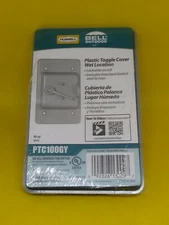 2 pc Bell Gray Single Gang Vertical Mount Weatherproof hubbell Outdoor Switch