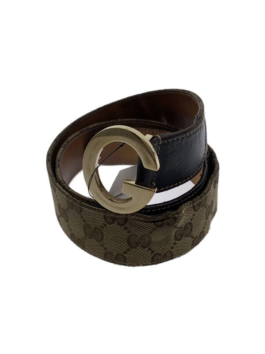 Ceinture GUCCI cuir motif GG toile camel homme occasion