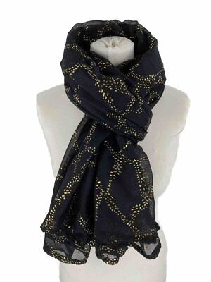 PIECES Schal Tuch Damen Schwarz oder Grau mit Ziersteinen Polyester UVP: 19,95  