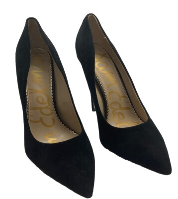 SAM EDELMAN Danna Point Toe 5” Stiletto Pumps 10 Black Suede
