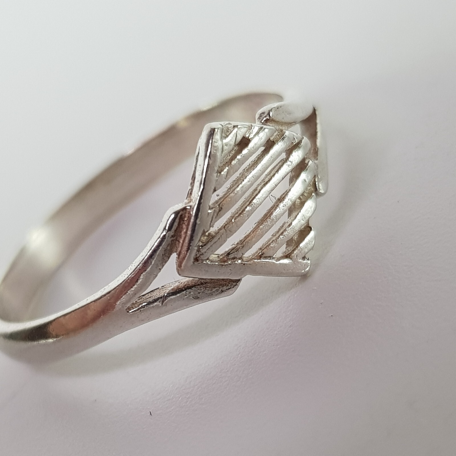 Avant Garde Diamond Shape Ring Solid Sterling Sil… - image 3