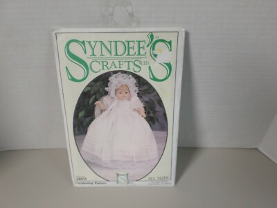 1994 Syndee's Crafts Sewing # 24011 Christening Dress Pattern 21''-16''-10'' Dolls