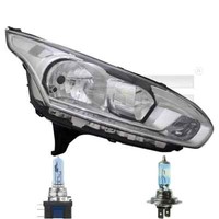 Scheinwerfer Rechts Chrom / Weiß H7/H15 FüR Ford Tourneo Inkl. Osram Lampen