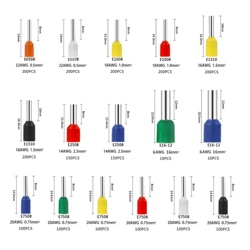 2120Pcs Wire Crimp Connectors Cable Cord Pin End Bootlace Ferrule Terminals Kit - Picture 3 of 16
