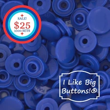 1000 Sets KAM Snaps: ROYAL BLUE-Size 16/T3-Plastic Snap Buttons Sewing Crafts