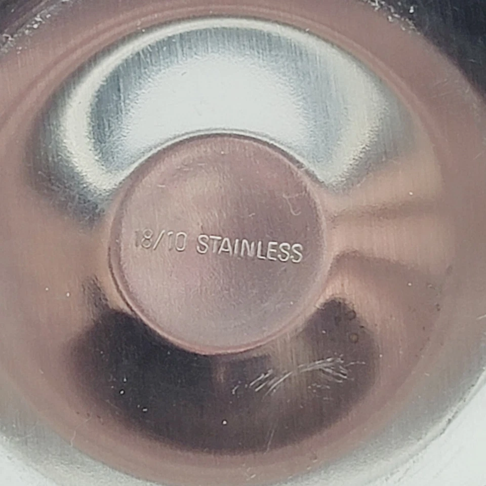 Vintage Stainless Steel Cream & Sugar Set w Tray - Image 3 of 4