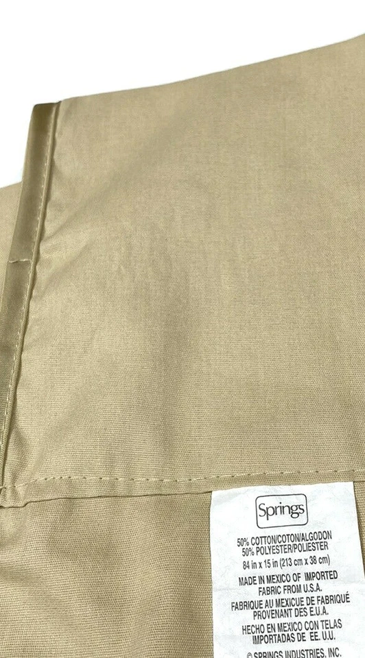 Par de cenefas bronceadas de 2 resortes para tratamientos de ventanas cortinas caqui ligeras de lujo Foto 3 de 4