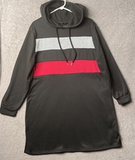 SHEIN Curve Hoodie Dress Color block Black/Red/ Gray Size 2X