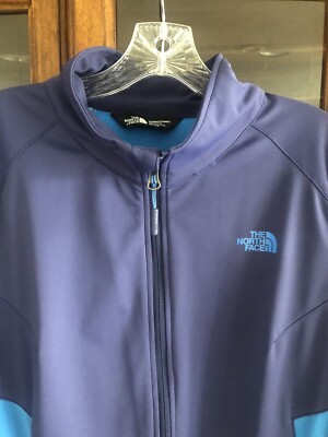 The North Face Wind Stopper Navy/ Turquoise ￼Zip Up Jacket XL EUC