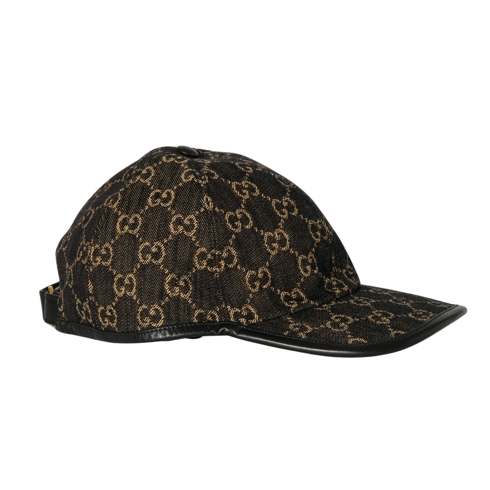 GUCCI DENIM BLACK GG MONOGRAM OSCAR BASEBALL CAP M AUTH