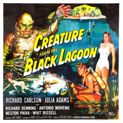 1954 CREATURE FROM THE BLACK LAGOON VINTAGE MOVIE POSTER PRINT STYLE E 24x24