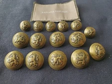 Vtg coat of arms Lion metal bronze set lot 20mm, 15mm Blazer Replacement Buttons