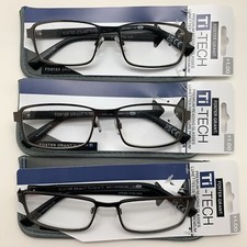 "3 PAIR" Foster Grant TI104 gun metal TI TECH 1.00 Reading READERS Glasses