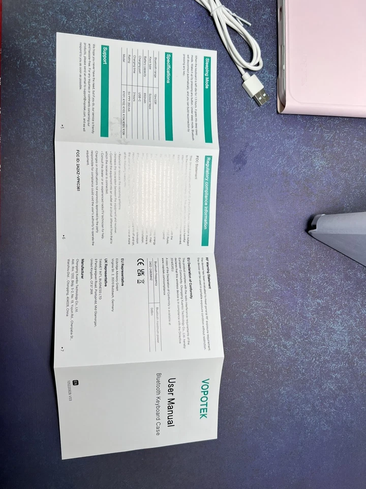 vopotek BT color illuminated backlit keyboard Ipad 10 case  Pink  ONLY NEW - Image 4 of 4