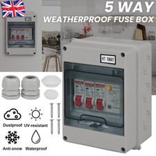 5 Way Garage Shed Camper Van Caravan Consumer Unit Fuse Box with RCD & 2x MCB UK