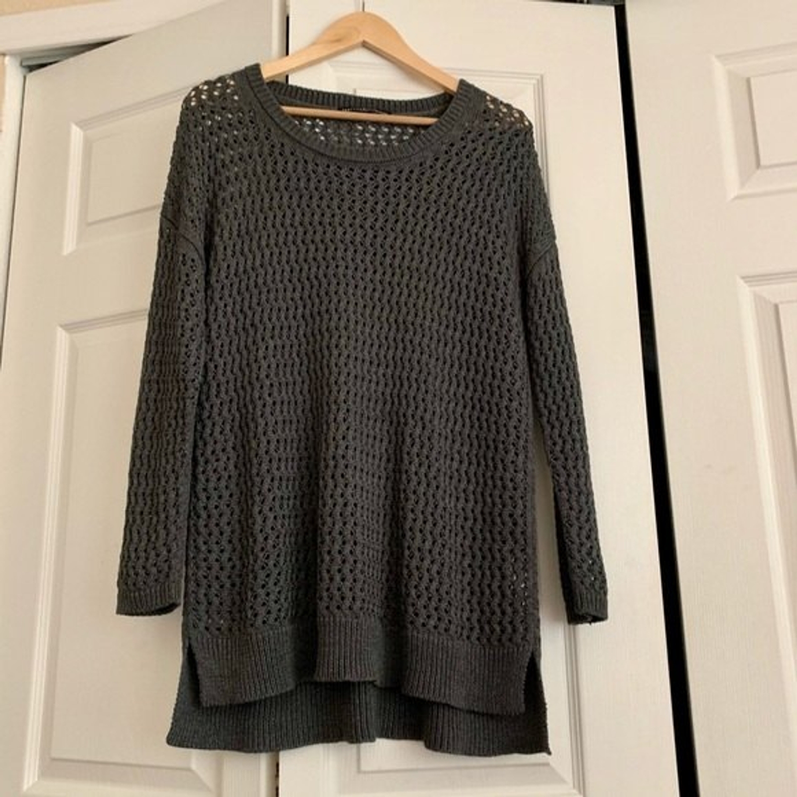 Peruvian connection gray tunic sweater - image 1