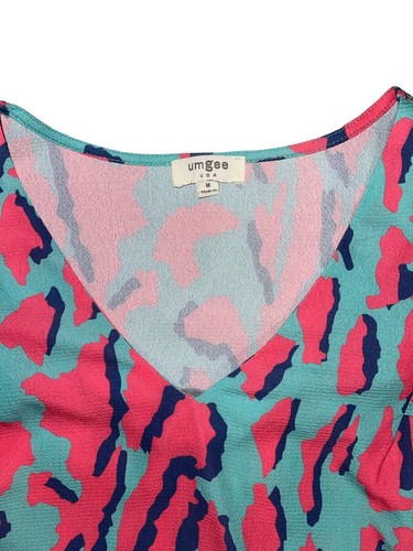 UMGEE Leopard Top In Emerald And Pink Size Medium - Picture 2 of 2