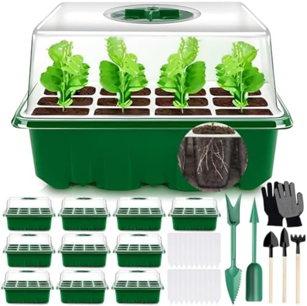 Vassoi per Semi,10 Pack 120 Celle Propagator Growing Addensano i Vassoi, Vassoi