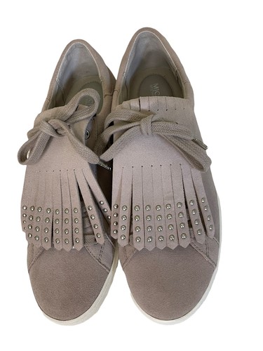 Michael Michael Kors Keaton Kiltie Sneaker Suede Leather Size 9 New Beige/Tan - Picture 8 of 10