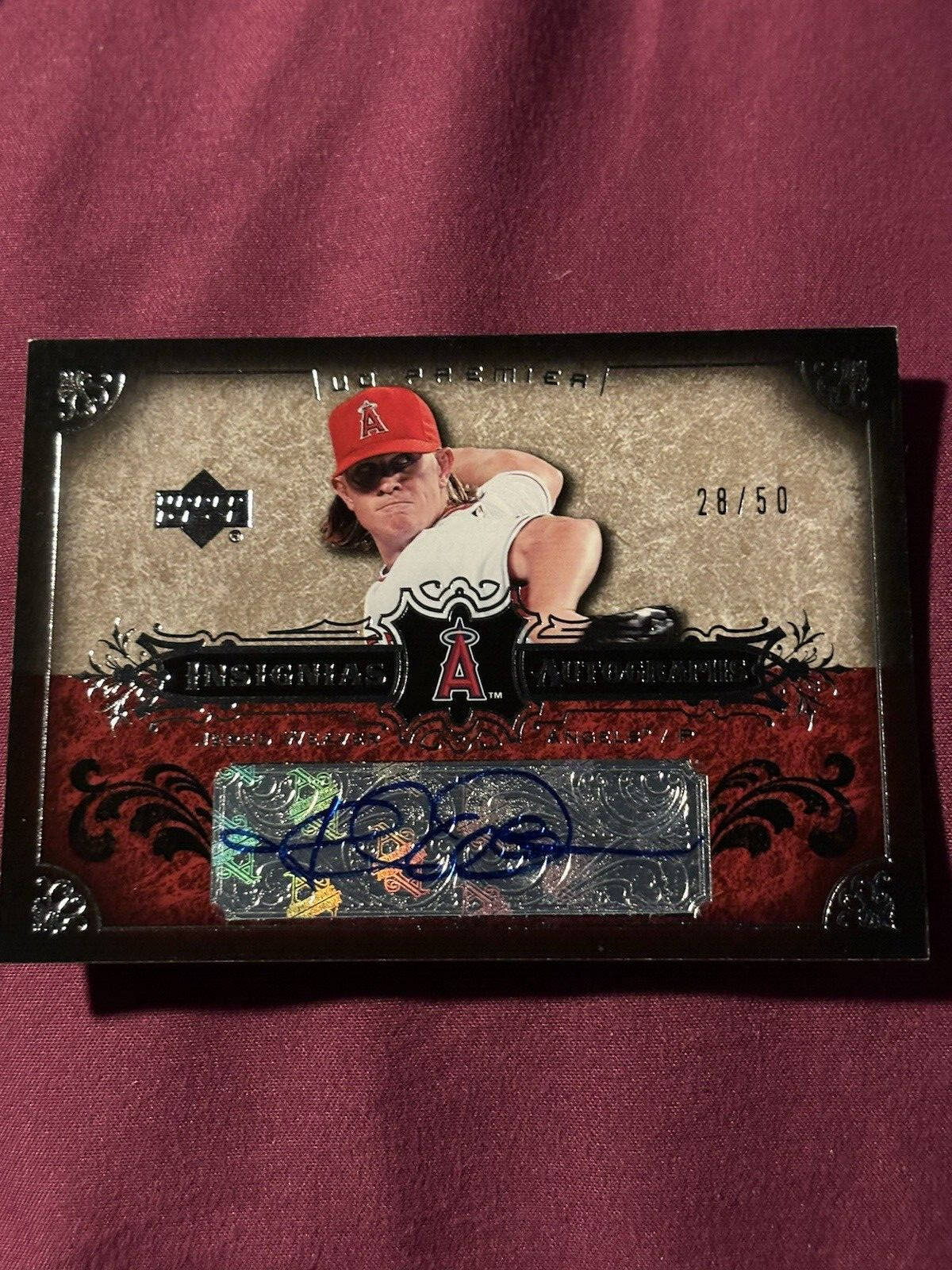 2007 Upper Deck Premier Insignias Autographs #IN-JW Jered Weaver 28/50 Angels