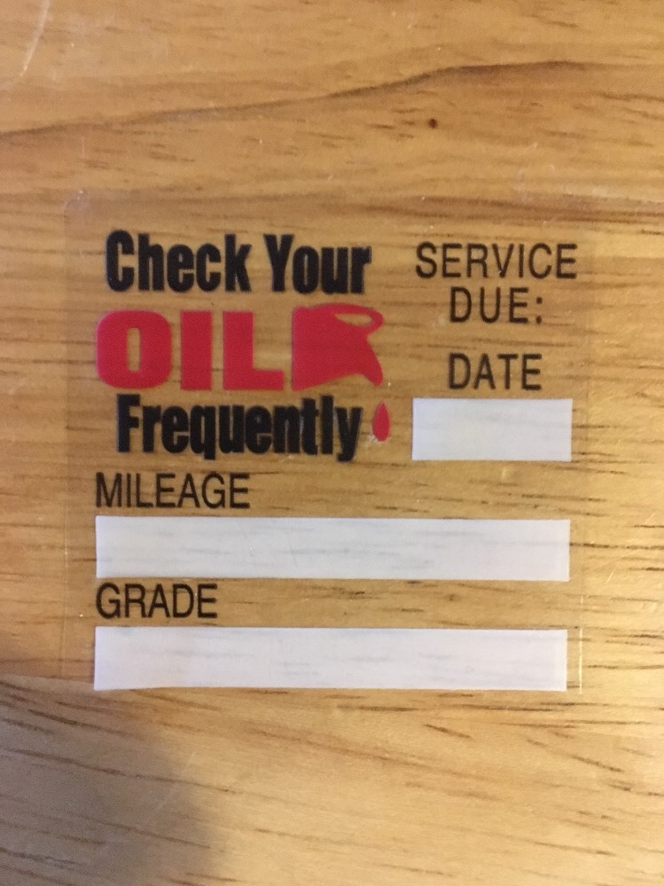 30 Oil Change Clear Static Cling Reminder Stickers Decals Fast Free Shipping