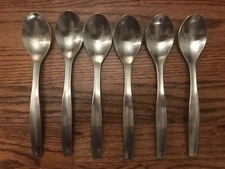 Gourmet Settings LOFT Stainless Flatware Lot Of 6 Oval Soup Spoons