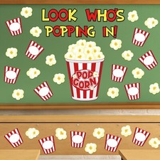 Whaline 77Pcs Popcorn Cutouts with 100Pcs Glue Points Popcorn Bucket Paper Cu...