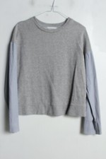 Next Womens Contrast Sleeve Sweater Jumper - Grey - Small VY2 