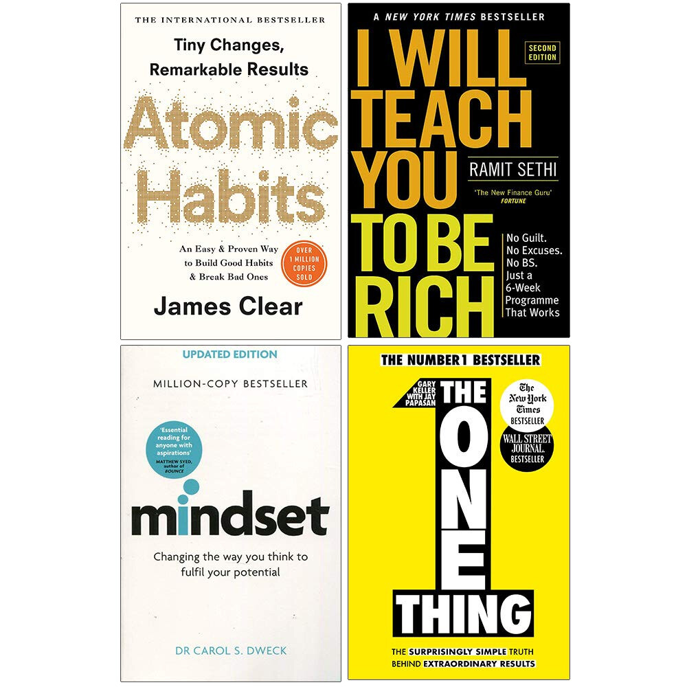 Atomic Habits, I Will Teach You To Be Rich, One Thing 4 Books Collection Set