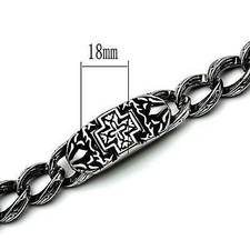 Men'S Cross Theme Biker Style Chain Stainless Steel Bracelet 8.5" Tk443