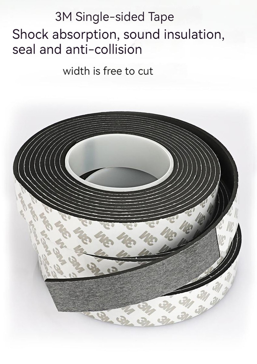 8mm X 5mm Single Sided Self-Adhesive Sponge Foam Tape – 3 Meters Long, Shockproof Sealing Strip For Doors, Windows, Trunks, Black/Yellow