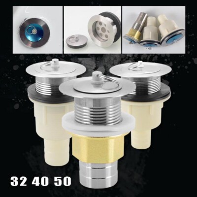 Universal Basin Waste Drain Filter Bathroom Sink Plug Stopper Sewer Pipe Kit