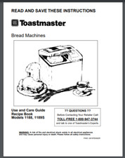 Toastmaster Bread and Butter Maker 1188  1189...
