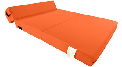 Queen Folding Foam Mattresses, Portable Chair Bed Lounger, 6 x60 x 80, Orange