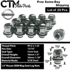 20 Chrome Nissan Infiniti 12x1.25 OEM Factory Style Mag Type Replacement Lug Nut