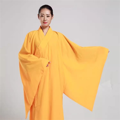 Poliéster Shaolin Budista Monje Vestido Meditación Largo Vestido Kung Fu Uniforme - Imagen 4 de 9