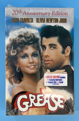 Grease 20th Anniversary Edition VHS with CD & Script   New & Factory Sealed