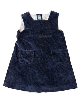 Papo d Anjo Navy Corduroy Jumper Dress Girls 5 Pearl Button Portugal